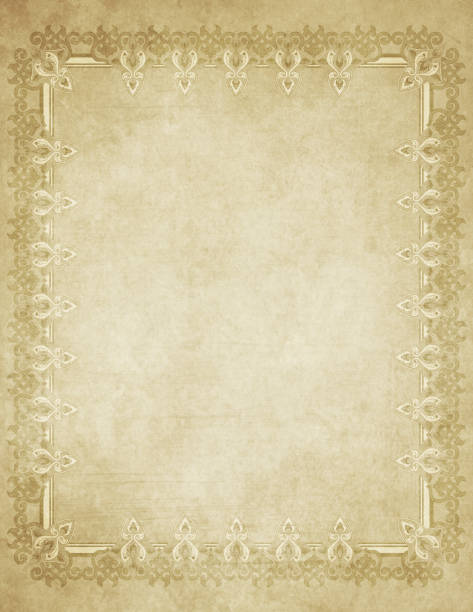 istock Old dirty paper background with decorative border. 1299705795