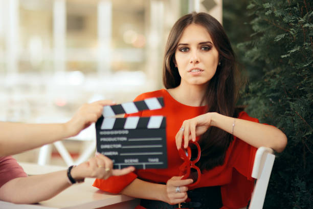 istock Beautiful Actress Filming a Movie Scene 1299705804