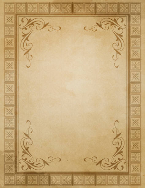istock Old vintage paper background with border. 1299705872