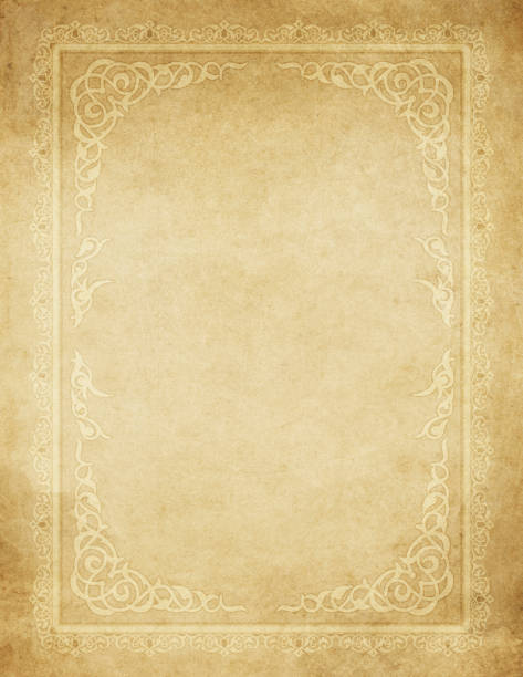 istock Old grunge paper background with decorative border. 1299705930