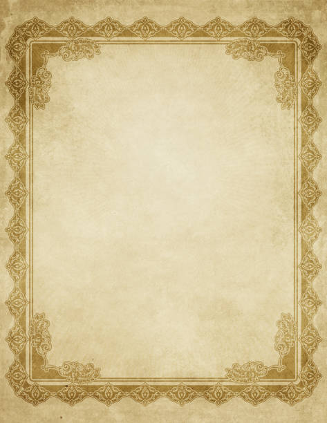 istock Old dirty paper background with decorative border. 1299706015