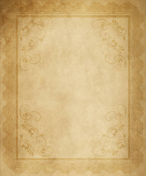 istock Vintage paper background with ornamental border. 1299706157