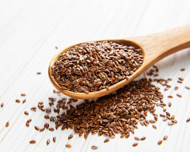 istock Vegetarian organic nutrition flax seeds 1299707570