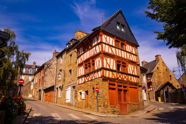 istock Beautiful city Saint-Brieuc with ancient half-timbered houses 1299710843