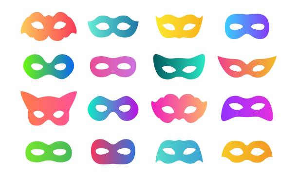 stockillustraties, clipart, cartoons en iconen met verloopmasker - gezichtsmasker