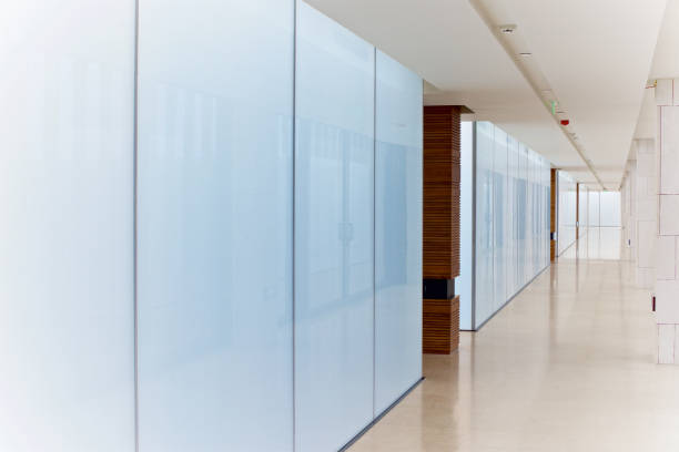 istock Modern And Simple Building White Walking Floor With Reflection Mirror In Qingdao In China 1299712964