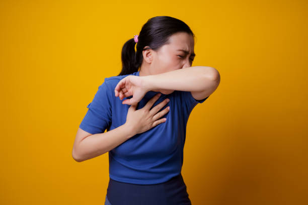 istock Asian woman was sick with fever. 1299713876