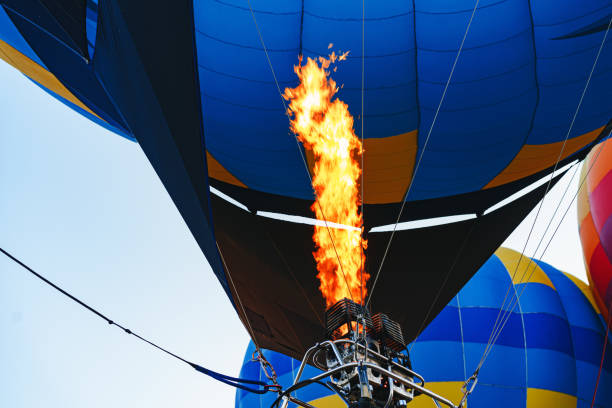 istock Close up of hot air balloon getting prepared for flight 1299720731