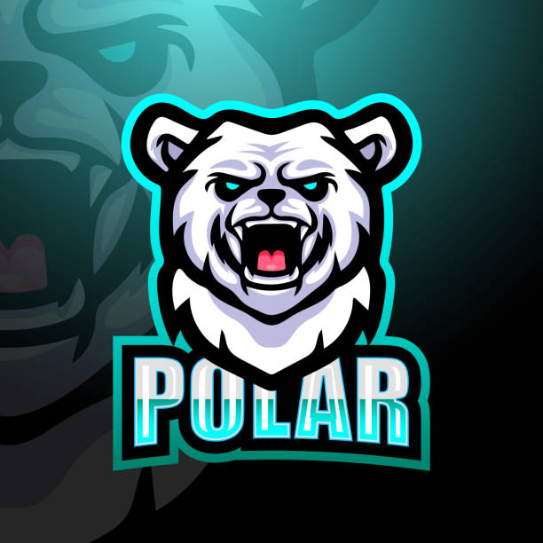 Polar bear mascot esport emblem design Vector illustration of Polar bear mascot esport emblem design are panda bears aggressive stock illustrations