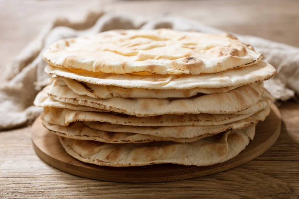 istock pita bread on a wooden board 1299721892