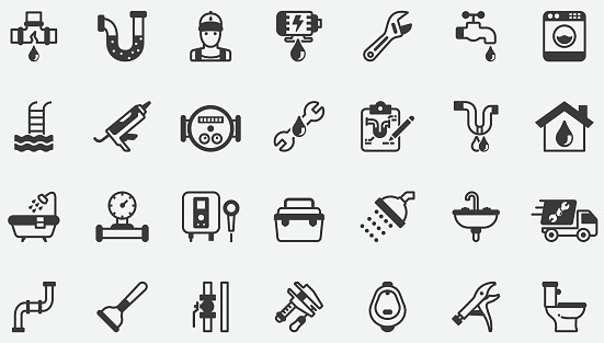 Water Service,Plumbing Concept Icons