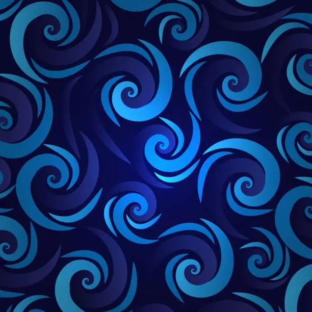 Vector illustration of Minimal blue swirl design