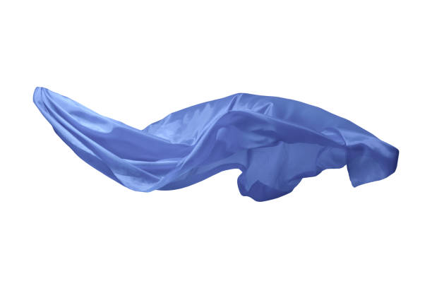 istock Abstract blue flying fabric isolated on white background 1299735638