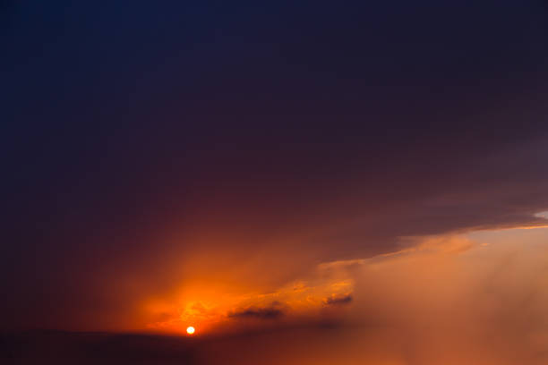 istock Dark stormy sky. Gloomy clouds. Overcast weather 1299735653
