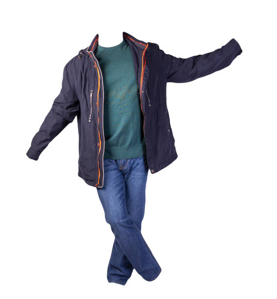 istock jacket, sweater and blue jeans isolated on white background. casual  clothes 1299738194