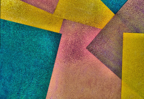 istock Colorfull grungy background  in memphis geometry style. texture  embossed paper glossy shimmering with halo effect. Copy space 1299738829
