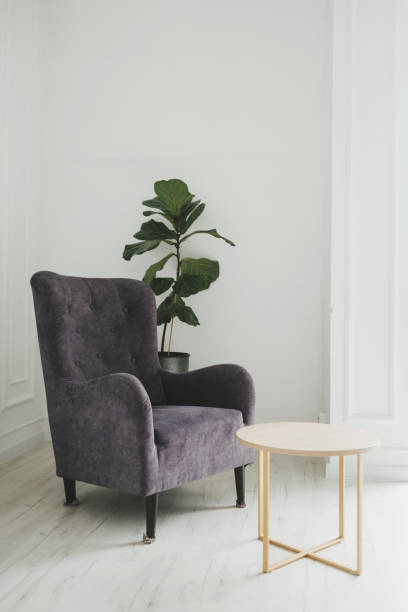 istock Modern armchair against white wall 1299739879
