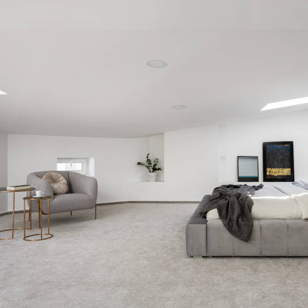 istock Attic bedroom with coffee corner 1299744390