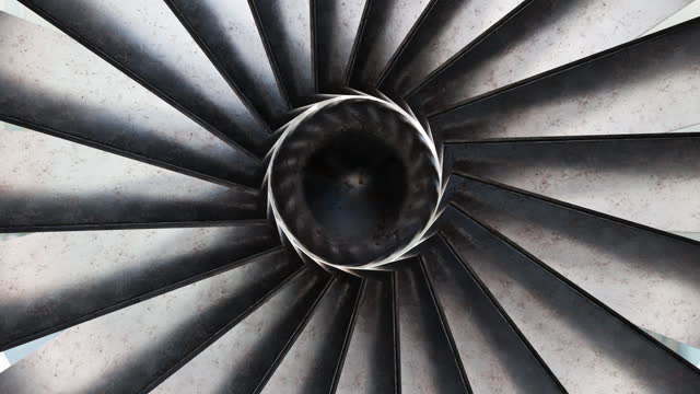close up of rotation turbine in the bright light