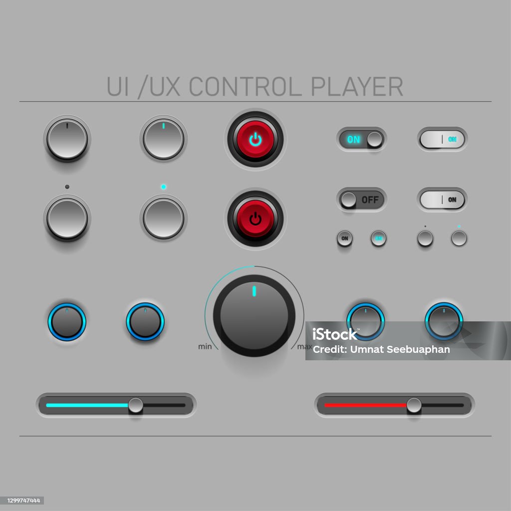 User Interface Elements For Control Playerui Ux Design Kit Rotary ...