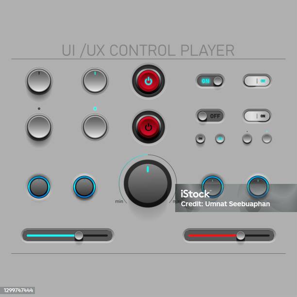 User Interface Elements For Control Playerui Ux Design Kit Rotary ...