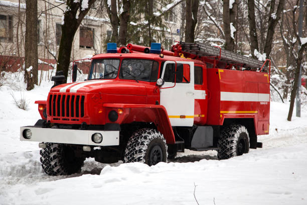 istock Fire in an apartment building, firefighters arrived in fire trucks and extinguish the fire 1299747784