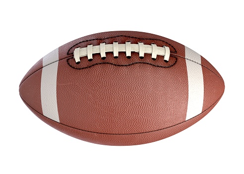 3D illustration of American Football Ball isolated on white background.