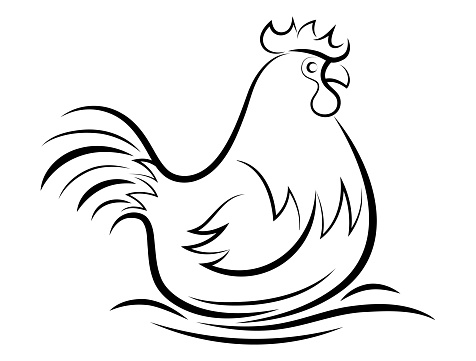 vector illustration of hen symbol