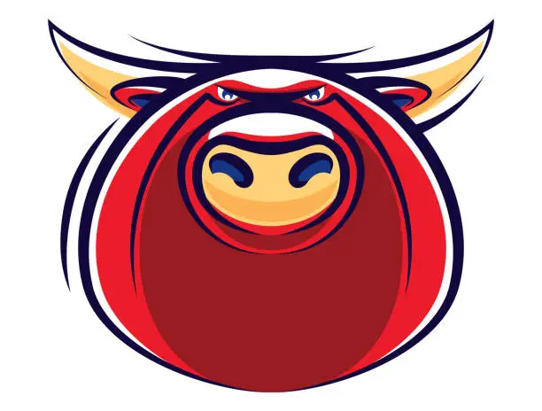 Vector illustration of bull head mascot