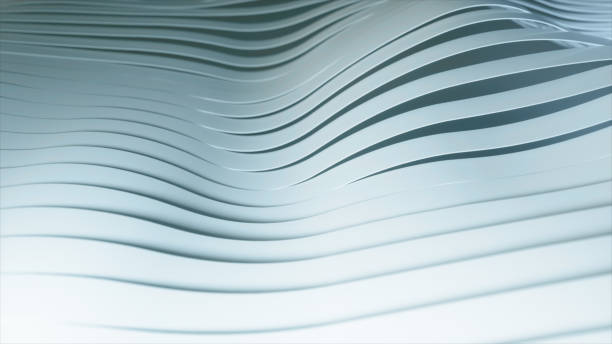 istock Abstract background with white wavy stripes. Abstract cut paper stripes. Modern black background template for documents, reports and presentations. Sci-fi futuristic. 3d illustration 1299751164