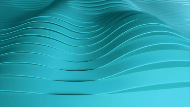 istock Abstract background with green wavy stripes. Abstract cut paper stripes. Modern black background template for documents, reports and presentations. Sci-fi futuristic. 3d illustration 1299751167