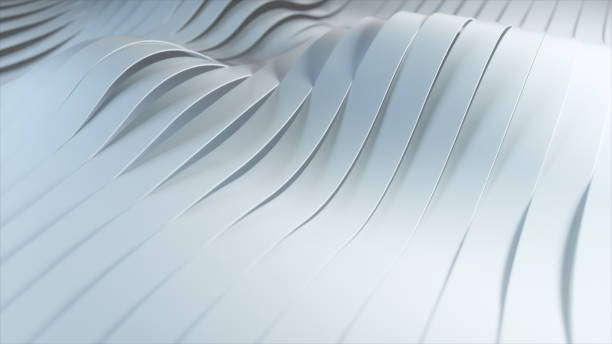 istock Background of rows of multicolored pop-up white stripes. Colorful wave gradient animation. Future geometric patterns motion background. 3d illustration 1299751173