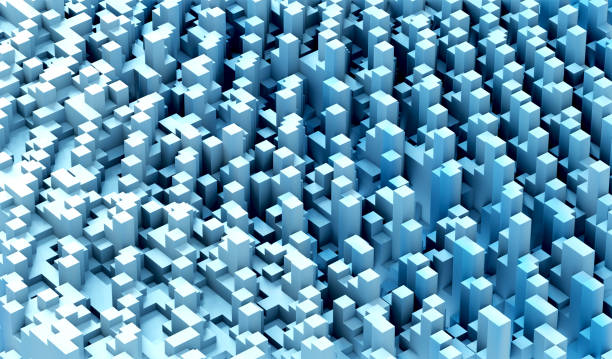 istock Sci - Fi, Voxel colourful abstract background Business  and technology concept. Illuminated cubes 3D render. Business  and technology concept background 1299753902