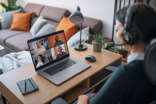 istock Young woman during a video call 1299754268