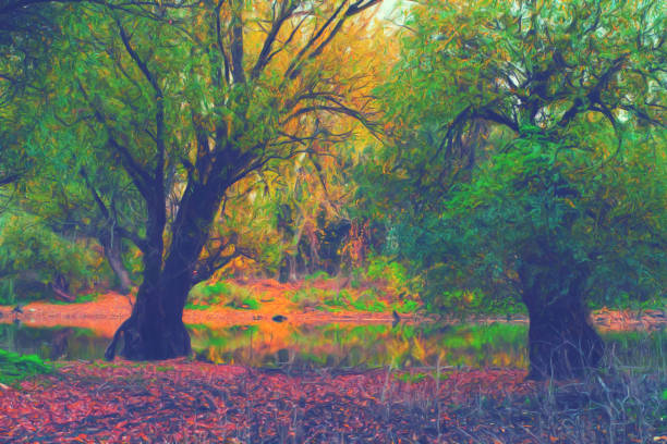 istock Oil landscape painting 1299755266