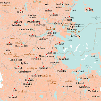 MA Suffolk Boston Vector Road Map. All source data is in the public domain. U.S. Census Bureau Census Tiger. Used Layers: areawater, linearwater, roads, rails, cousub, pointlm, uac10.