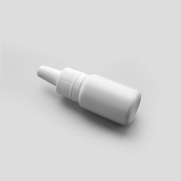 istock Template of plastic packaging for liquid, bottle with dropper isolated on background. 1299760974