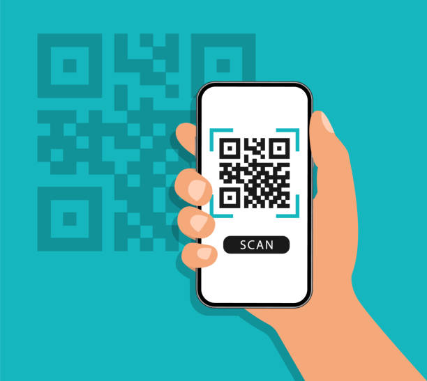QR code scan to smartphone. Qr code for payment. Mobile phone scanning QR-code. Verification. Vector illustration. QR code scan to smartphone. Qr code for payment. Mobile phone scanning QR-code. Verification. Vector illustration. qr code stock illustrations