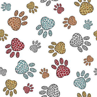seamless pattern with leopard animal print, vector illustration