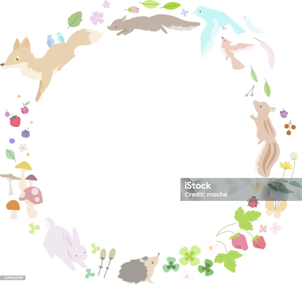 Spring Frame Nature Spring Frame With Animals And Nature Stock Illustration - Download ...