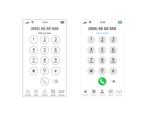 Forme Phone Keypad Smartphone Dial Keypad Design Keyboard Template In Touchscreen Device ...
