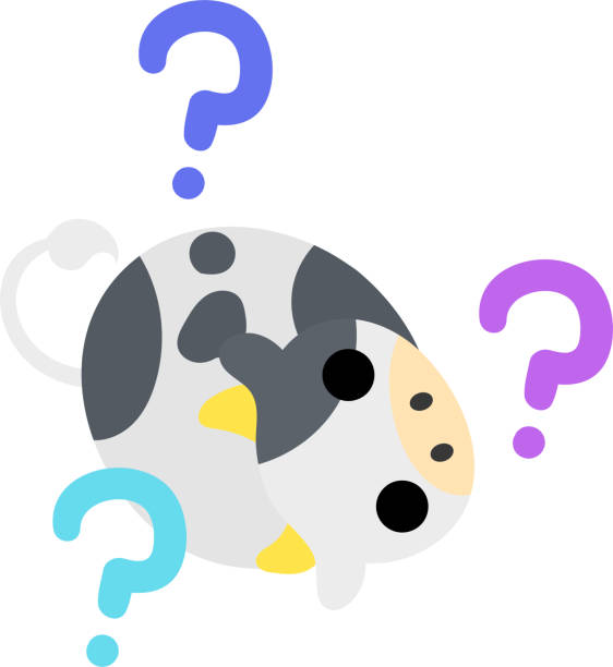 istock Illustration of a round cow like a stuffed animal 1299764815