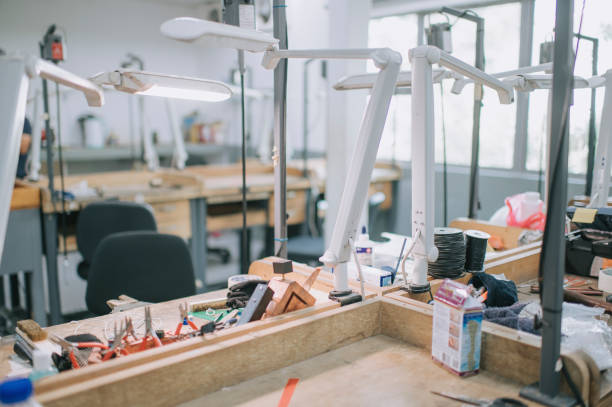 istock workshop studio in college for jewelry design art and craft course wooden table and work tool 1299764937