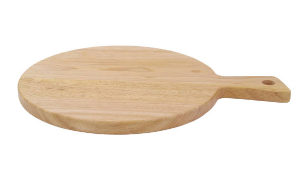istock Wooden cutting board isolated on white 1299765322