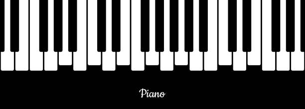 illustrazioni stock, clip art, cartoni animati e icone di tendenza di sfondo musicale con illustrazione dei tasti del pianoforte. concetto musicale. vettore su sfondo isolato. eps 10 - tasto di pianoforte