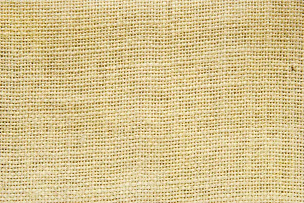 Close up of beige jute texture fabric