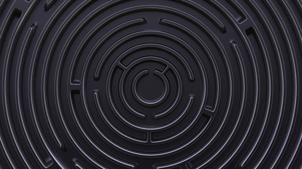 istock Abstract background in futuristic style. Circular maze. Top view. 1299767676