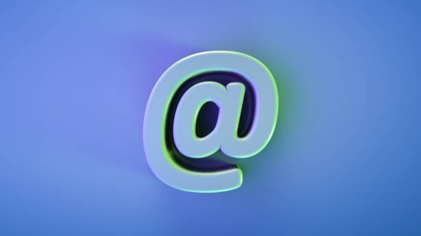 istock At sign close up illustration. Blue style. 1299767698
