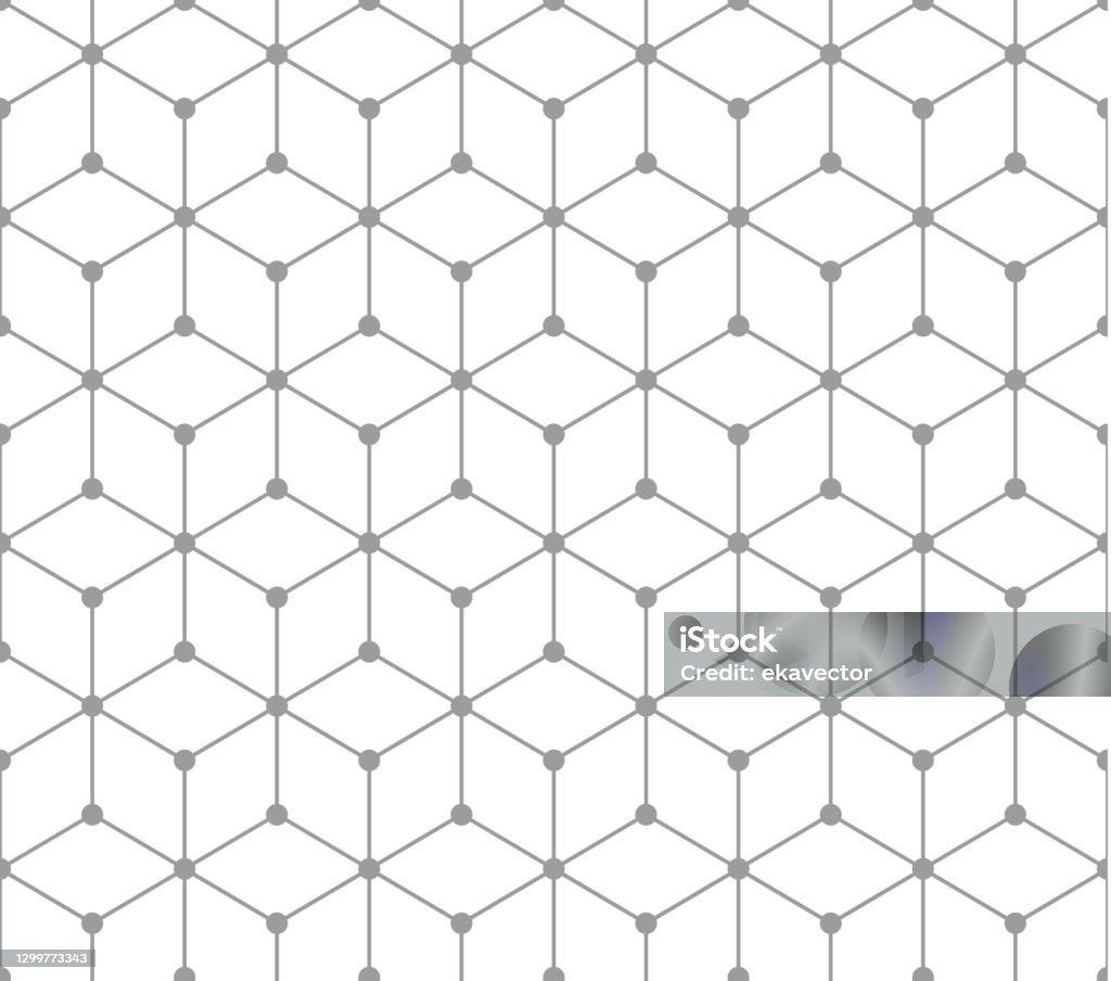 Silver Outline Geometric Square Pattern With Dots Seamless Pattern ...
