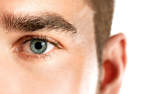 Closeup of male eye - Beauty and healthcare concepts